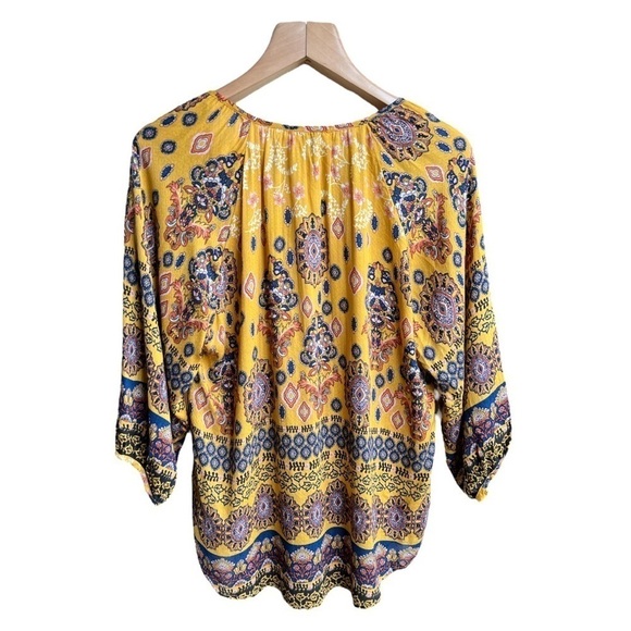 NWT Verse Mati Billow Sleeve Peasant Golden Yellow Blouse, Size Medium - Picture 2 of 9